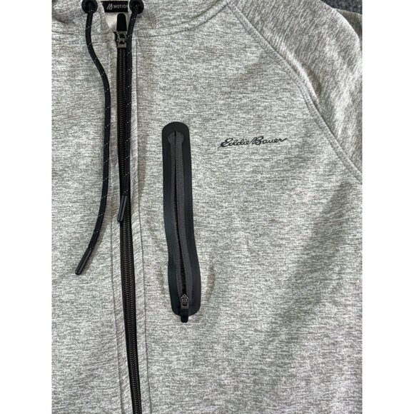 Eddie Bauer Sweater Men's Medium Grey motion Freedry hoodie zip up - Picture 5 of 9
